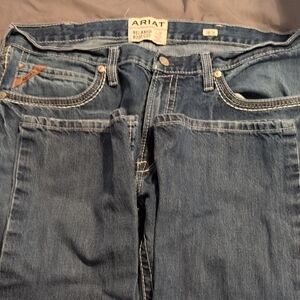 Ariat Men's Relaxed Boot Cut Jeans - Mid Blue Denim